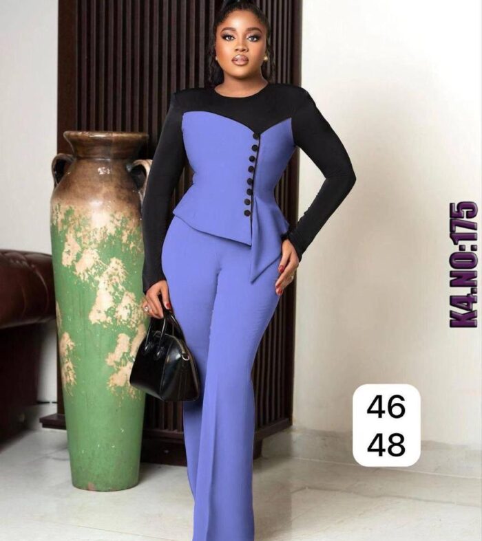 Ensemble "Royal Curve" – Bicolore Asymétrique Boutonné
